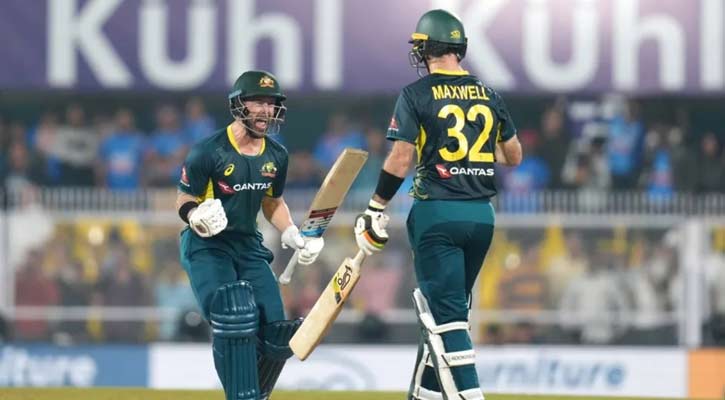 Maxwell's record-equaling ton steers tourists to victory over India
