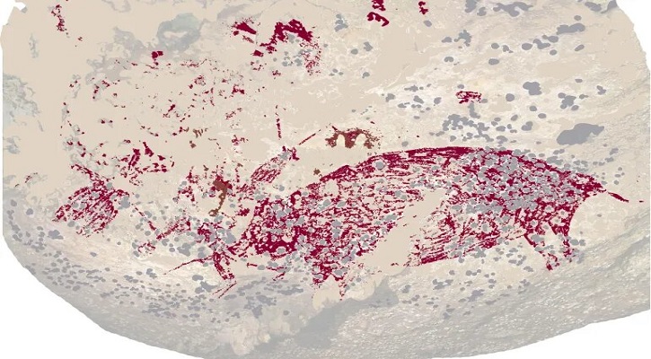 World's oldest cave art found showing humans and pig