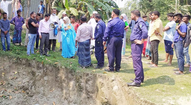 অবৈধভাবে মাটি কাটার দায়ে হোসেনপুরে এক ব্যক্তির জরিমানা