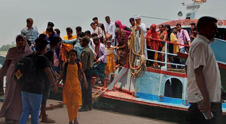 দৌলতদিয়া-পাটুরিয়া নৌরুটে লঞ্চ চলাচল বন্ধ