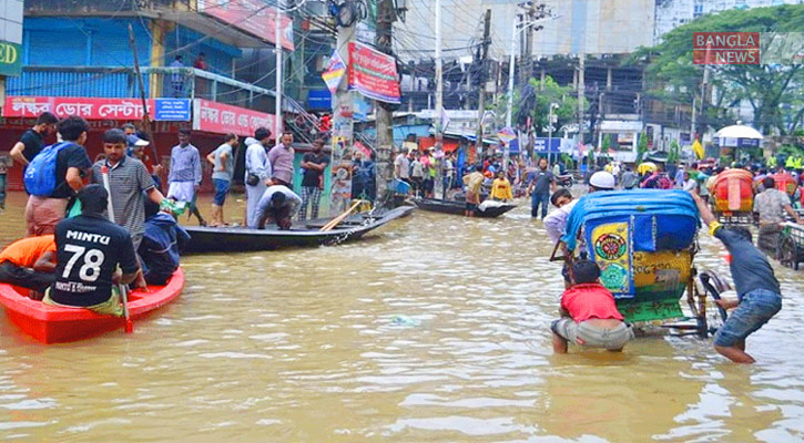 আষাঢ়ের প্রথম বৃষ্টিতেই প্লাবিত ভোটের নগরী