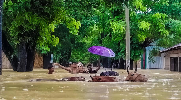 কক্সবাজারে টানা বর্ষণ-পাহাড়ি ঢলে ৬০ গ্রাম প্লাবিত