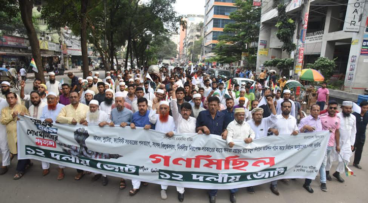 গণতান্ত্রিক দুনিয়ার চাপে সরকার চোখে সরষে ফুল দেখছে: ১২ দলীয় জোট