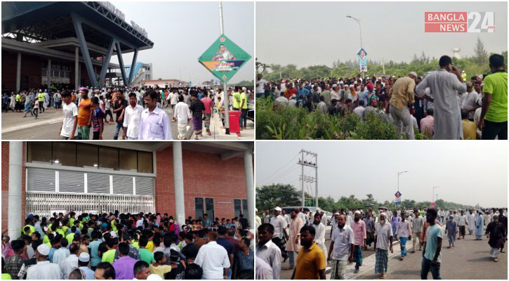প্রধানমন্ত্রীকে স্বাগত জানাতে সাধারণ মানুষের অপেক্ষা