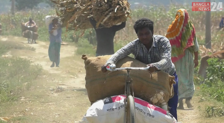 নওগাঁয় তীব্র গরম, দুর্ভোগে শ্রমজীবী মানুষ