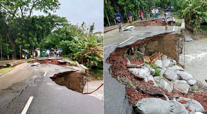 রামগতিতে কালভার্ট ধসে সড়ক বিচ্ছিন্ন, জনদুর্ভোগ