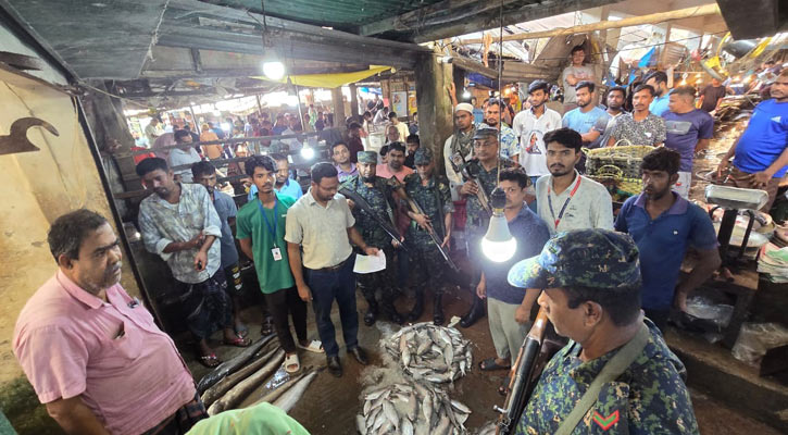 ফরিদপুরে ভোক্তা অধিদপ্তরের অভিযানে কমে গেল ইলিশের দাম