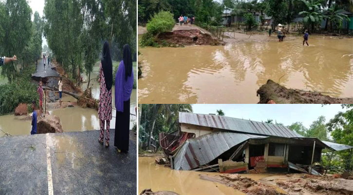 শেরপুরে বন্যা পরিস্থিতির উন্নতি, কমেনি দুর্ভোগ