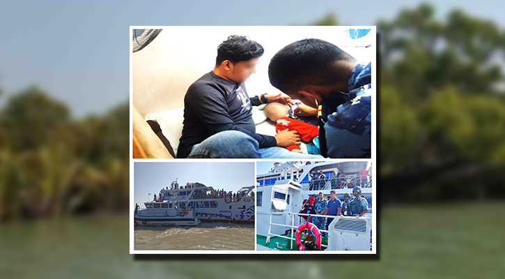 ৮৬ কিলোমিটার নদীপথ পাড়ি দিয়ে অসুস্থ শিশুকে উদ্ধার